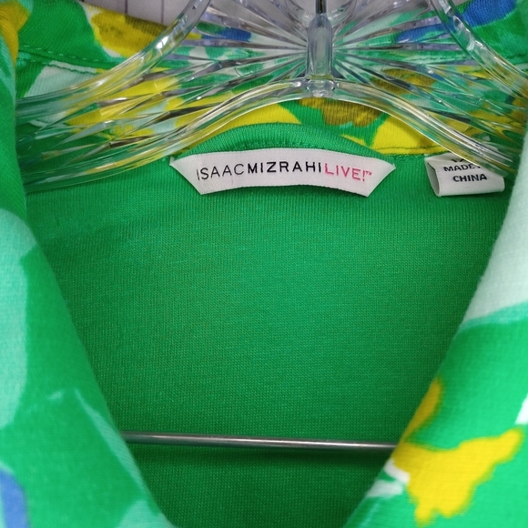 Isaac Mizrah Live green floral print spring jacket - Picture 2 of 15